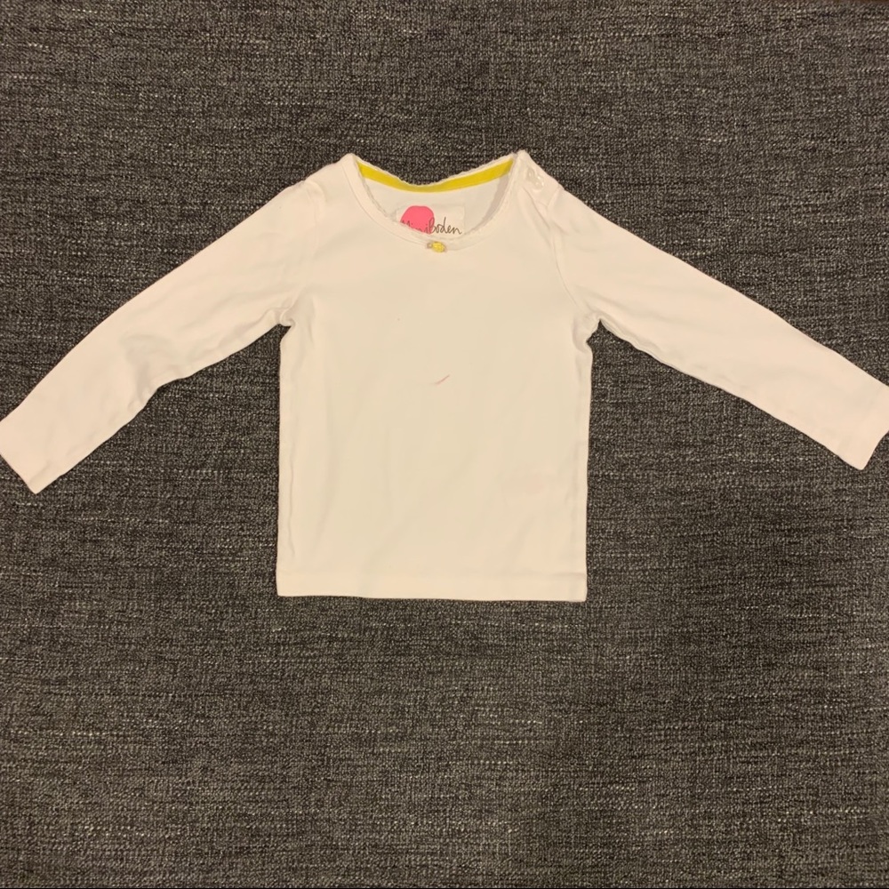 Mini Boden White Long Sleeve Top